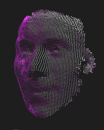 Three-Dimensional Face Recognition Figure 5-2 Example point cloud of 3D face model In addition to this point cloud data the OBJ file format also includes polygon information.