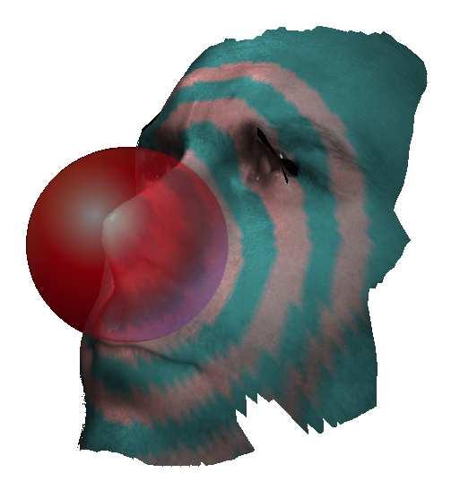 Three-Dimensional Face Recognition Figure 5-24 Contour generation using the intersection of a sphere on the face surface By varying the radius r, we generate a series of concentric contours on the 3D
