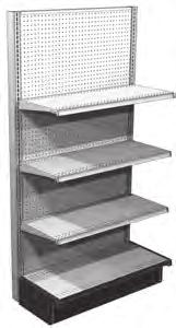 WALL END DISPLAYS Freestanding End Display Pegboard Front Panel and Marteck Back Panel Other Back Panel styles available Order Shelves separately Order Gap Filler to close off bottom rear when unit