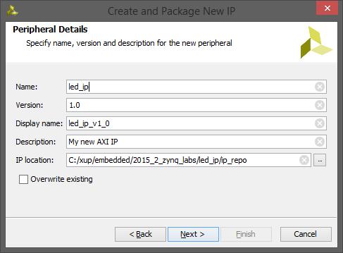 Lab Workbook 1-2. Run the Create and Package IP Wizard 1-2-1. Select Tools > Create and Package IP 1-2-2. In the window, click Next 1-2-3.