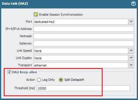 dedicated HA interfaces are available, best practice is to use these ports for the primary HA links and to configure HA Backup links to help prevent configuration mismatches, synchronization loss,