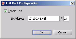 - 30-4. In the Edit Port Configuration window, do the following: Click Enable Port. Set the port address in the IP Address field, and set the subnet mask in the field to the right.