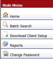getting started Main Menu The Main Menu panel on the left of the home page allows you to select the ecapture functions. Home: This menu choice allows you to access the home page.