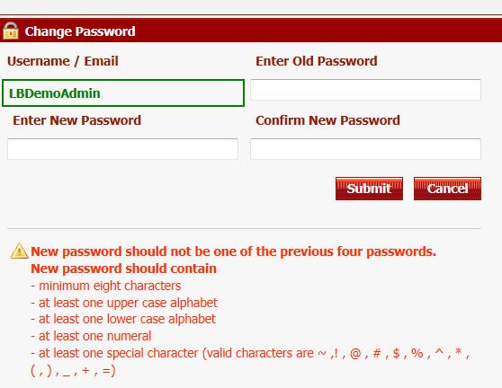 getting started If the password criteria is not met, the password