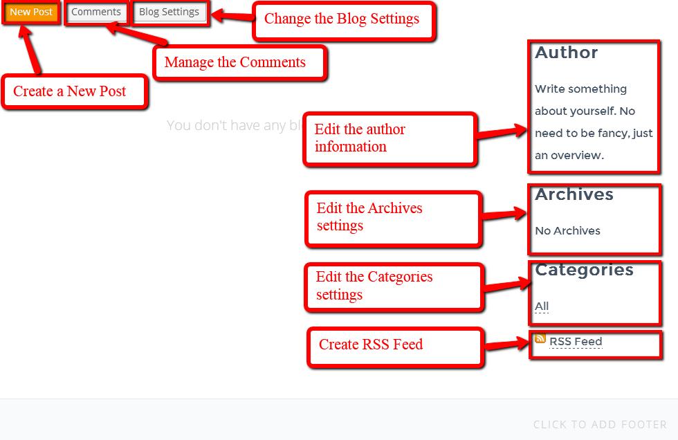 Picture 1.3 Blog Screen You can create a new post after clicking New Post button. It is simple to edit the content for the post because you can also directly drag elements and drop here.