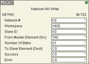 hapter : Intelligent ox (Iox) - ommunication S HPP Network WX Write (NETWX) (I-) Network WX Write performs the WX instruction with built-in interlocking with all other N/ Network RX (NETRX) and