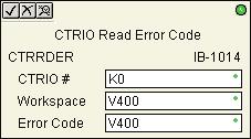 hapter : Intelligent ox (Iox) - ounter S HPP TRIO Read Error (TRRER) (I-) TRIO Read Error ode will get the decimal error code value from the TRIO module N/ (listed below) and place it into the given