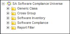 SA Software Compliance Universe SA Software Compliance Universe The Server Automation (SA) Software Compliance Universe defines classes that contain typical SA objects related to software compliance.