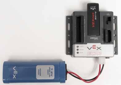 2. Basic connections; batteries, microcontroller, joysticks and (2) VEXnet keys. a. Attach 7.