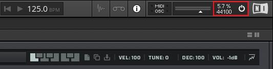 Getting to Know REAKTOR The Toolbar Below each of the meters is an arrow. Clicking and dragging on the arrow sets the input or output signal level.