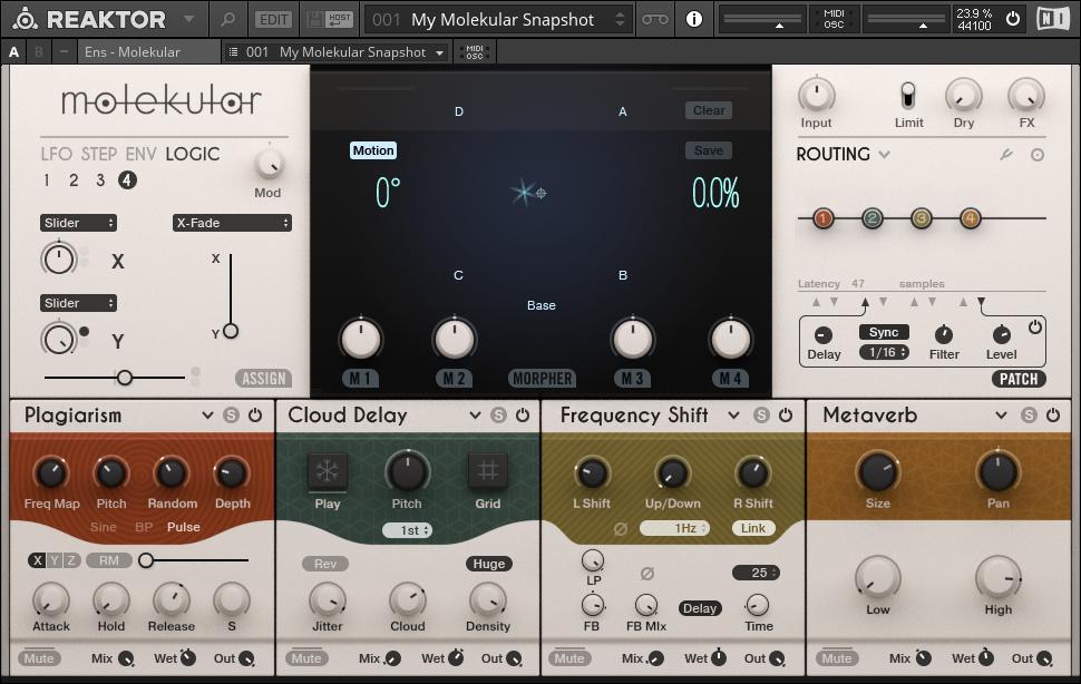 REAKTOR as a Plug-in Resolving a Broken Ensemble Link The Ensemble is loaded, and the re-established link can be saved in your host sequencer project.