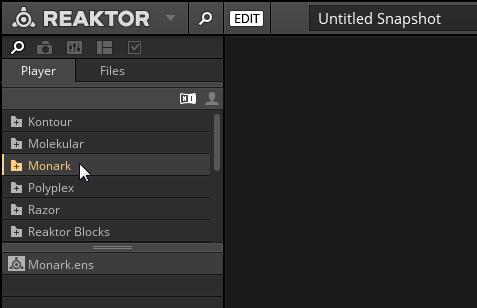 Browsing and Loading Ensembles The REAKTOR Browser 1.