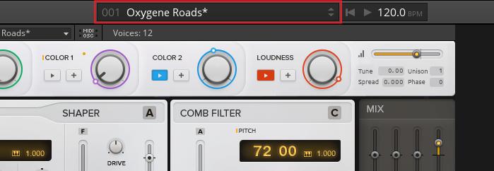 Snapshots and Presets Recalling Snapshots The Snapshot menu in REAKTOR's Toolbar: This method recalls Snapshot settings for all Instruments in an Ensemble.