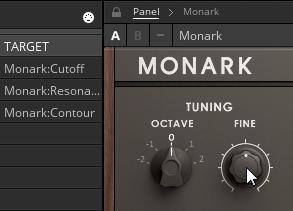 Click on the Panel control you want to connect the MIDI control to. 3. Move the MIDI control you want to use.