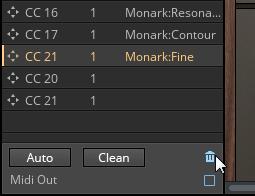 Filtering the Connections List by Controller Data Type You can filter the MIDI connections list by the data type.