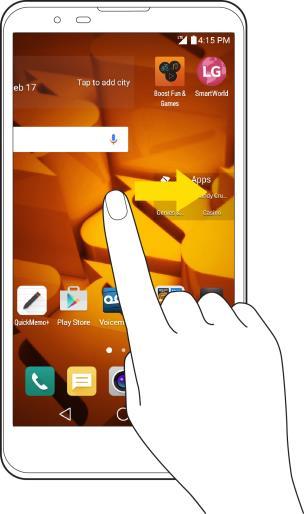 Swipe or Slide To swipe or slide means to quickly drag your finger vertically