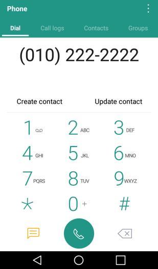 2. Enter a phone number. 3. To add the number to an existing contact, tap Update contact.