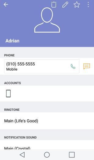 For an existing contact, tap the contact name and select a number type for the new number.