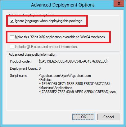 practice, this should be a shared folder and the Authenticated Users group should have read access to the shared folder and its content. 4. Select the Advanced deployment mode and click OK.