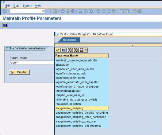 Configuring the SAP Application Server To enable scripting with transaction rz11: 1 From the SAP GUI