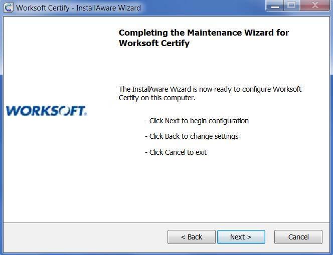 Installing Worksoft Certify Client to Your Terminal Server 4 If you want to accept the default directory for your installation files,