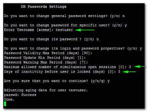 Element Management System Server Figure 10-111: OS Passwords Settings with Security Extensions If the user attempts to open m ore than three SSH sessions simultaneously, they are prompted and