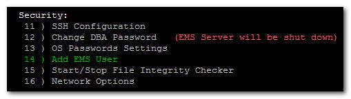 IOM Manual 10. EMS Server Manager 10.3.8 Add EMS User This option enables you to add a new user to the EMS server database. This user can then log into the EMS client.