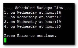 Element Management System Server 10.4.7.3 Remove Scheduled Backup Use this option to remove previously configured backup sessions. To remove scheduled backup: Figure 10-137: Remove Scheduled Backup 1.