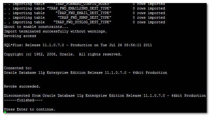 IOM Manual 10. EMS Server Manager 3. Select one of the saved backup files that you wish to recover, for example 2, and then press Enter. 4. The restore process proceeds automatically.