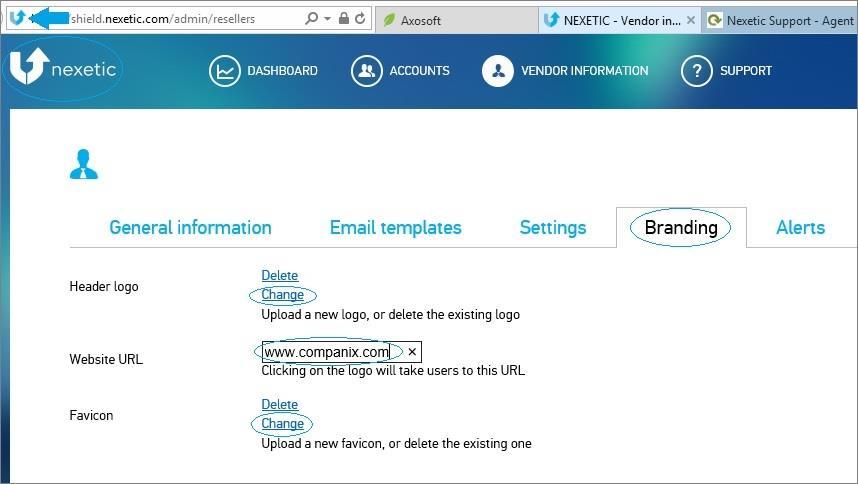 Branding If your company is selling Nexetic backup service under your own brand, in Powered by Nexetic or White Label program, you can also customize the layout of control panel.