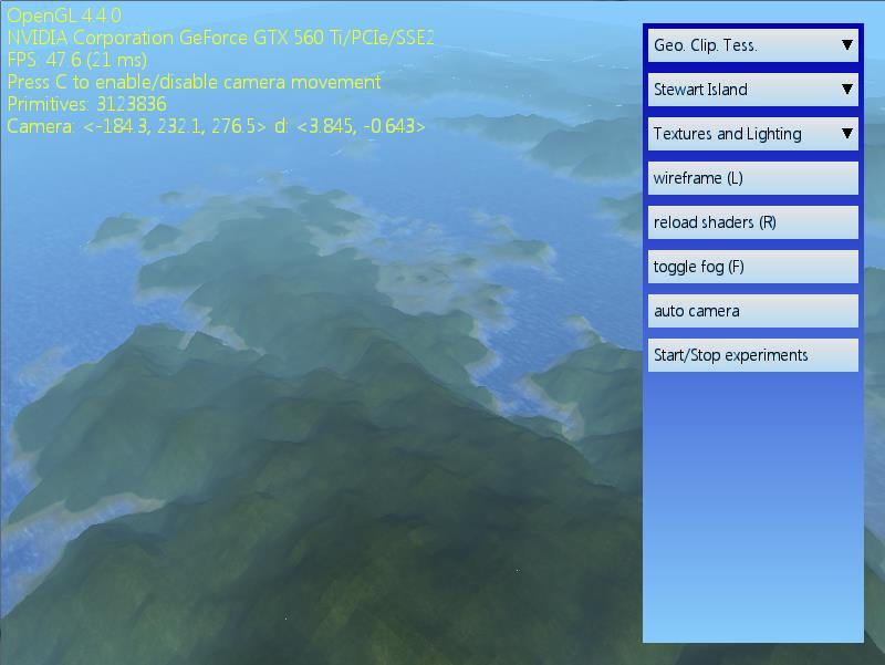 P a g e 15 Figure 5. A screenshot of our framework running. A GUI is provided to easily switch between implemented algorithms, available heightmaps and for changing parameters. 4.3.
