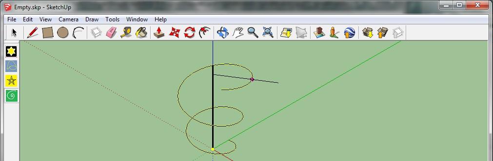 22. Push the left mouse button down and drag-rotate the radius around the vertical
