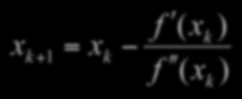 in 1 dimension: Newton s Method in Multiple Dimensions Replace 1 st derivative with gradient, 2 nd