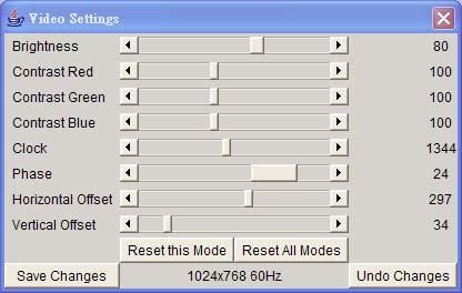 Video Settings through the remote console Figure 5-10.