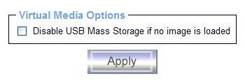 6.2.4 Options Figure 6-17. USB mass storage option Set this option to disable the mass storage emulation (and hide the virtual drive) if no image file is currently loaded.