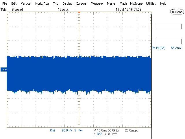 (a) 115V Fig. 2 Ripple & Noise example, 20MHz BW (b) 230V PSU 5cm 0.47uF Ceramic 10uF Electrolytic Load Scope Test Fixture Fig.