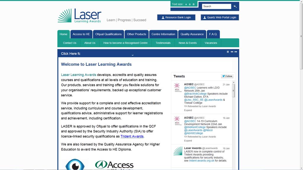2 Logging on to the LASER s Quartz Web Administration Portal Connecting and Logging On To log in you will need a user name and password.