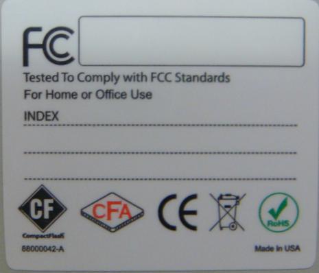 4.1 Labelling and Marking Fig 25 & 26 CF Card Back and Front Labels The standard labels used for Wintec Industrial CF cards are shown