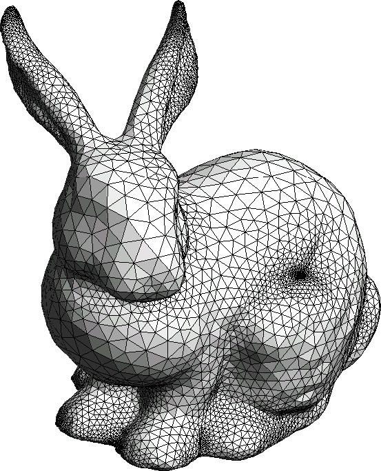 CHAPTER 5. RESULTS Figure 5.1: The Stanford bunny model used for the performance analyses. The implementations were also tested on the Ubuntu Linux 7.