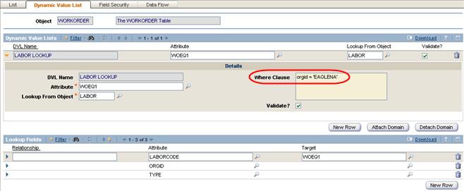 Chapter 2: Dynamic Value List Tab Example 2: Using a Where Clause This example shows how to use a Where Clause to display certain records in the value list.