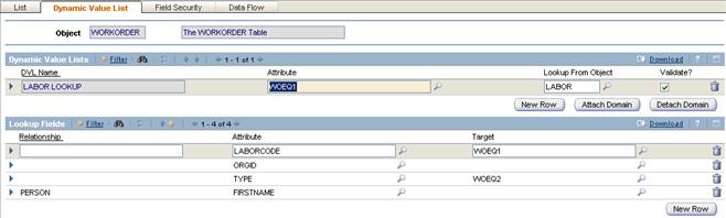 Dynamic Value List Tab 2 The Dynamic Value List tab allows you to add Maximo-style value lists to virtually any attribute in Maximo Enterprise Suite.