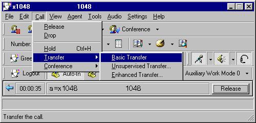 Chapter 6: Avaya IP Agent basic operations Steps for a Basic Transfer To transfer a call using Basic Transfer: 1.