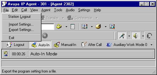 Chapter 11: Dialog Reference This section contains the following topics: File menu on page 152 Edit menu on page 153 Call menu on page 154 View menu on page 155 Agent menu on page 157 Tools menu on