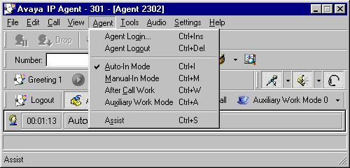 Main window and menus Agent menu The following items are available on the Agent menu: Agent Login - This item displays the Agent Login dialog box for entering your EAS Agent login ID number and
