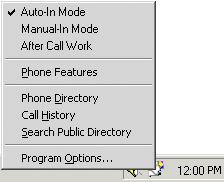 Chapter 11: Dialog Reference System Tray icon The Avaya IP Agent System Tray icon is an easy way to access commonly used features and to change your agent work mode.