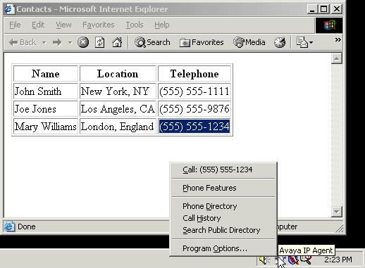 Placing calls through the System Tray icon You can use two methods to place a call using the Avaya IP Agent System Tray icon: Highlight dialing - Highlight a telephone number in any application.