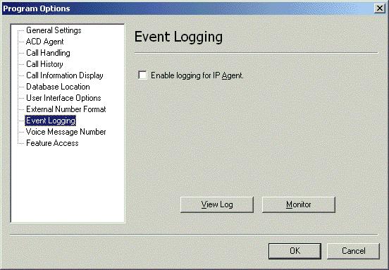 Chapter 11: Dialog Reference Event Logging panel The Event Logging panel contains the following items: Enable logging for IP Agent - When this check box is enabled, all associated program activity is