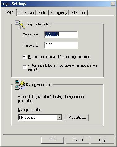 Chapter 11: Dialog Reference Login tab The Login tab of the Login Settings dialog box contains the following controls: Extension - The extension number used in conjunction with Avaya IP Agent.