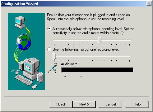 Chapter 5: Running Avaya IP Agent 29. After you have set the microphone playback volume, select the Next button. Avaya IP Agent displays the next window of the Configuration Wizard. 30.
