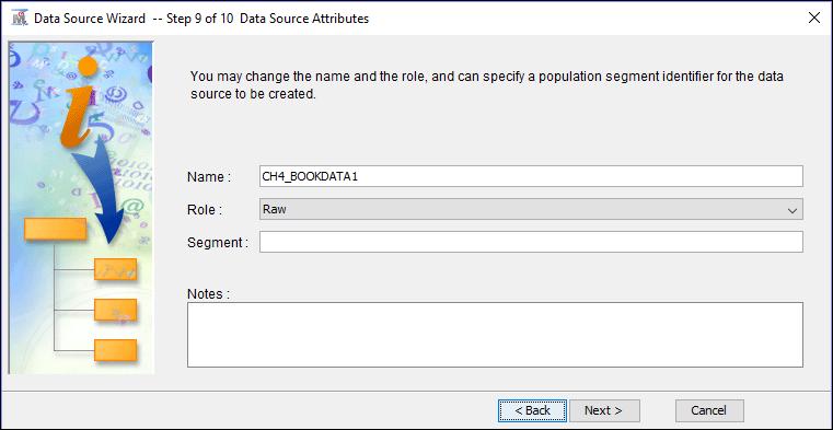 The data source is created and the following window is displayed.